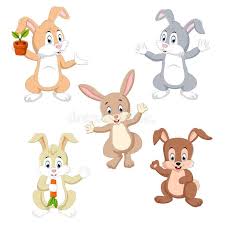 La Coleccion De Los Conejos En El Diverso Color Y Possing Stock De Ilustracion Rabbit Vector Girl Holding Balloons Rabbit
