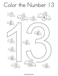 If your child loves interacting. Color The Number 13 Coloring Page Twisty Noodle Numbers Preschool Coloring Pages Number 13