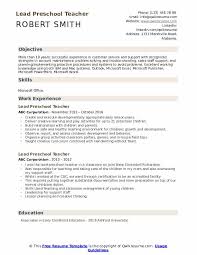 Lead Preschool Teacher Resume Samples Qwikresume