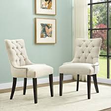 Regent Fabric Dining Chair In Beige Lexmod Upholstered Dining Chairs Side Chairs Dining Fabric Dining Chairs