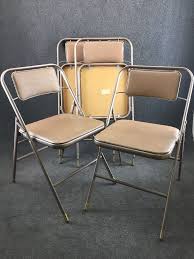 Set Of 4 Mid Century Samsonite Folding Metal Chairs Bronze Brown Glitter Metal Chairs Mid Century Modern Chair Chair