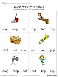 Match Word With Picture Op Words In Color Learning English For Kids School Kids Activities Preschool Learning Activities