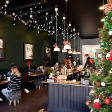 Fiction Coffee Becomes A Christmas Themed Coffee Shop Deck The Hall Street Until Dec 31 Menu Additions Coffee Shop Decor Restaurant Decor Christmas Coffee