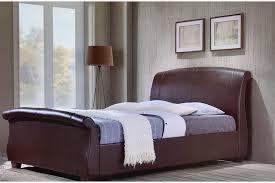 Große auswahl an brown leather. Regazo Brown Leather Double Bed Furnitureinstore