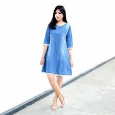 Untuk mama yang punya dress pendek atau tanggung dan bingung bagaimana mengenakannya agar tetap cocok nah, kenakan dress tunik pleats ala dwi handa saja. Jual Baju Hamil Dres Pesta Dress Pendek Jeans Baju Hamil Wanita Denim Jeans Import Jumbo Big Size Terbaru Di Lapak Doremi Kids Wear Bukalapak