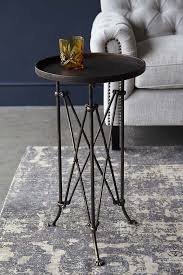 Rustic Iron Round Tray Side Table With Paw Feet From Rockett St George Side Table Living Room Side Table Metal Side Table