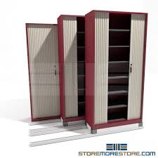 Maybe you would like to learn more about one of these? Sliding Shelf Storage Cabinets On Rails For File Boxes Binders Office Supplies Mobile Shelving Sliding Shelving Compact Shelves Moving File Cabinet Mayline Reg Sliding Filing System