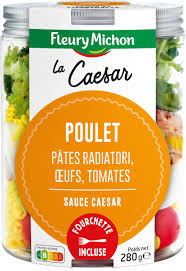 Salad Jar La Caesar Poulet Pates Radiatori Oeufs Tomates Sauce Caesar Fleury Michon 280 G
