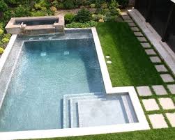 Shelf Seat Around The Edge Small Pool Design Backyard Pool Geometric Pool