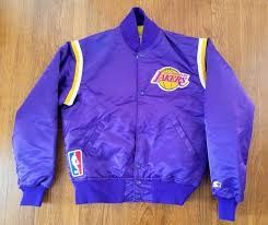 Los Angeles Lakers Vintage Starter Jacket M Rare Purple Satin Etsy Lakers Jacket Jackets Los Angeles Lakers