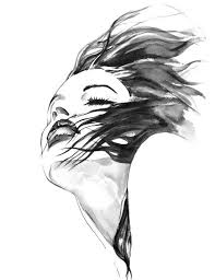 Black And White Watercolor Face Painting Giclee Art Print Watercolor Painting Black And White Art Giclee Art Print Portrait Painting