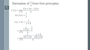 (in other words the derivative of x 3 is 3x 2 ). How To Find The Derivative Of 1 X From First Principles Youtube