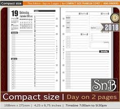 Snb Compact Tina Edition Day On 2 Pages 2020 Printable Etsy Franklin Planner Filofax Planners Letter Size Paper