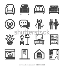 Living Room Icon Set Stock Vector Royalty Free 1162493803 Icon Set Icon Vector