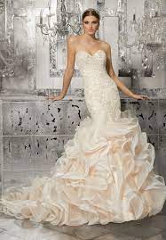 Glamorous Mermaid Wedding Gown Featuring Crystal Beaded Embroidered Lace Appliques And A Circular Flounce Wedding Dresses Bridal Dresses Perfect Wedding Dress
