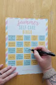 After finishing the game, a coping tip is provided and a link to more information about stress is attached. Printable Summer Self Care Bingo