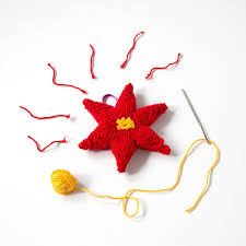 Yarnspirations has everything you need for a great project. Poinsettia Ornament Free Knitting Pattern Hands Occupied