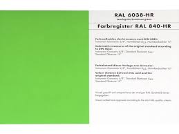 ral 840 hr color register card for all ral colors