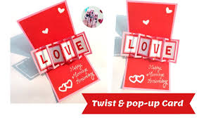Place the 11 x 41/4 piece of card stock horizontally on your score board and score at 51/2. 2 Layer Twist Pop Up Card Tutorial Pop Up Card For Anniversary Birthday Greeting Card Ideas Youtube