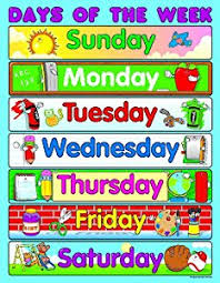 Resultado de imagen para los dÃ­as de la semana en inglÃ©s