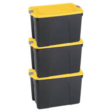 Veno heavy duty extra large moving bags w/backpack straps strong handles & zippers compatible with ikea frakta hand cart, storage totes, alternative to moving box, recycled material. Durabilt31 Gal Storage Totes Set Of 3 Black Yellow Clear Storage Totes Yellow Storage Black N Yellow