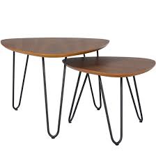 Enjoy free shipping on most stuff, even big stuff. China Walker Edison Furniture Company Mid Century Modern Hairpin Coffee Table Set Living Room Nesting Walnut China Slate Top Coffee Tables Modern Round Nesting Coffee Tables