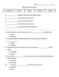 Many were content with the life they lived and items they had, while others were attempting to construct boats to. Weather Quiz Worksheets Teaching Resources Teachers Pay Teachers