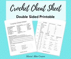 They work well as embellishments for hats, headbands, bags and other items. Free Crochet Cheat Sheet Printable Maria S Blue Crayon