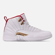 Right View Of Men S Air Jordan Retro 12 Basketball Shoes In White University Red Metallic Gold Air Jordans Retro Jordan Basketball Shoes Jordan Retro 12