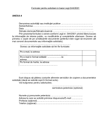 Formular Solicitare Informatii In Baza Legii 544 2001