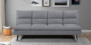 Designetsamaison Banquette Clic Clac 3 Places Gris Vanan En 2020 Canape Convertible Tissu Banquettes Canape Convertible 3 Places
