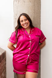 Pink Berry Satin Pajamas Shorts Set – Spikes and Seams