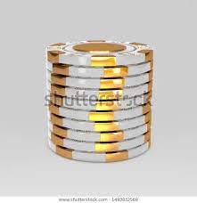 White Stacked Poker Chips Classic Casino Game 3d Tokens Gambling Concept White Poker Chips With Golden Design Elements Isolated On Poker Chips Poker Casino
