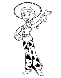 coloriage jessie personnage de toy story te salue ferd