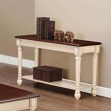 Search for sofa table with us. Transitional Dark Brown Antique White Wood Sofa Table Wood Sofa Table White Sofa Table White Console Table