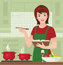 Housewife In The Kitchen Cartoon Chef Pop Art Wallpaper Art