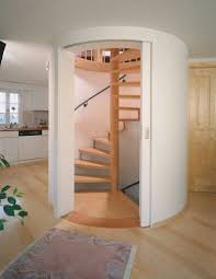 Hidden Spiral Staircase Stairs Design Sliding Doors Interior Wood Doors Interior