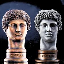 Decorative God Hermes Bust Statue, Handmade Ancient Greek Mythology Art  Sculpture, Desktop and Bookshelf Decor Gift