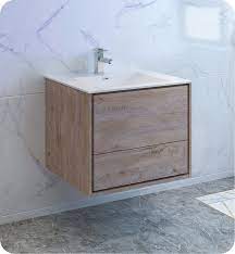 Natural wood bathroom vanities ideas, description: Fresca Fcb9230rnw I Catania 30 Rustic Natural Wood Wall Hung Modern Bathroom Cabinet With Integrated Sink