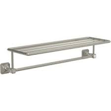 Make your bathroom towel rack ideas serve a dual purpose. Franklin Brass Napier 24 In W Train Rack In Satin Nickel Nap32 Sn The Home Depot Wall Bar Franklin Brass Contemporary Bathroom Decor