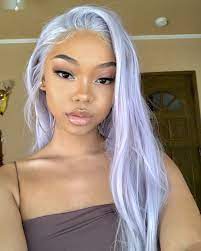 This is a platinum white pastel hair color with an overtone to a slight pastel lilac root. Stephanie å…‰ On Twitter Black Hair Updo Hairstyles Hair Color Pastel Lavender Hair