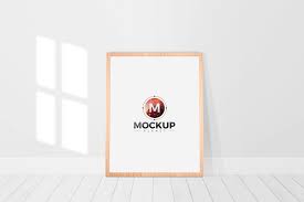 Free Wooden Standing Frame Poster Mockup Poster Mockup Poster Frame Frame Stand