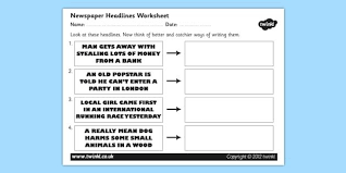 Newspaper Headline Writing Worksheet Newspaper Headlines Newspaper Headline Worksheet Writing N Writing Worksheets Newspaper Headlines Printable Worksheets
