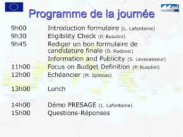 Découvrez les événements proposés, partout en france, pendant les journées nationales de l'architecture, du 19 au 21 octobre 2018. Programme De La Journee Ppt Telecharger