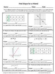 Slope 4 Ways Find Slope For A Friend Activity Or 10 Worksheets Friend Activities Worksheets Activities