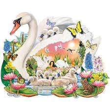 Bits And Pieces 300 Piece Puzzles Mother Swan 300 Large Piece Shaped Jigsaw Puzzle Shaped Jigsaw Puzzles Jigsaw Puzzles Bird Art
