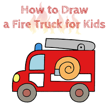How to draw a fire truck step by step easy for kids. How To Draw A Fire Truck For Kids How To Draw Easy
