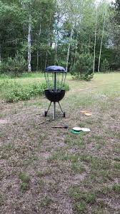 A local disc golf course has baskets that are ingeniously made from recycled metal materials. My Father S First Prototype Discgolf