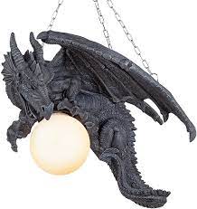 Stoker's moors dragon skull statue + $229.00. Amazon Com Design Toscano Nights Fury Dragon Gothic Decor Hanging Light Fixture 21 Inch Greystone Cl1868 Furniture Decor