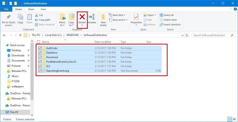 Locating the SoftwareDistribution folder for cache purging, AI generated